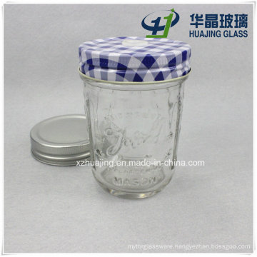 6oz 180ml Clear Empty Embossed Glass Mason Jar